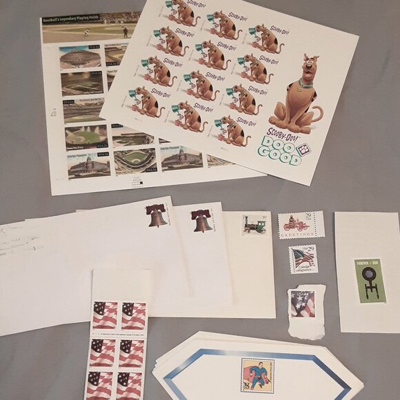USPS Stamps * Baseball Stadium & Scooby Doo Panes * Superman * Postcard Train - Picture 2 of 16
